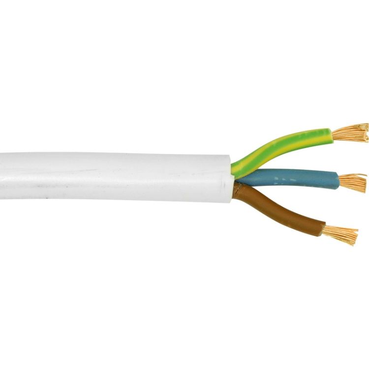 Jaylow 3183Y 1.5mm² 3 Core PVC Round Flexible Cable White (100m Drum)