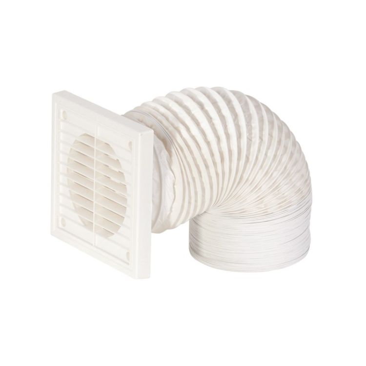 Airflow Flexible duct kit 150mm 3m ducting White grille | 72643604