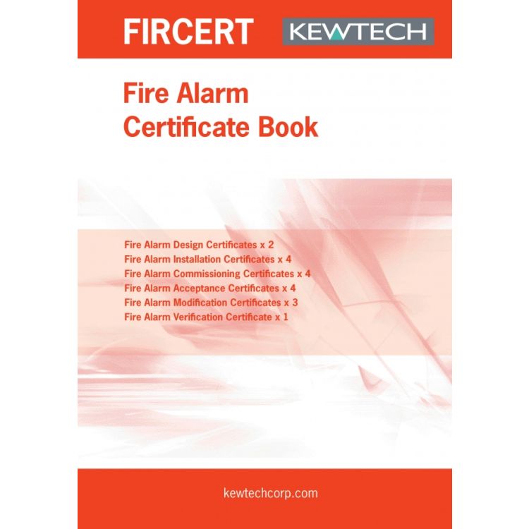 Kewtech FIRCERT Fire Alarm Certificate Certification Book 