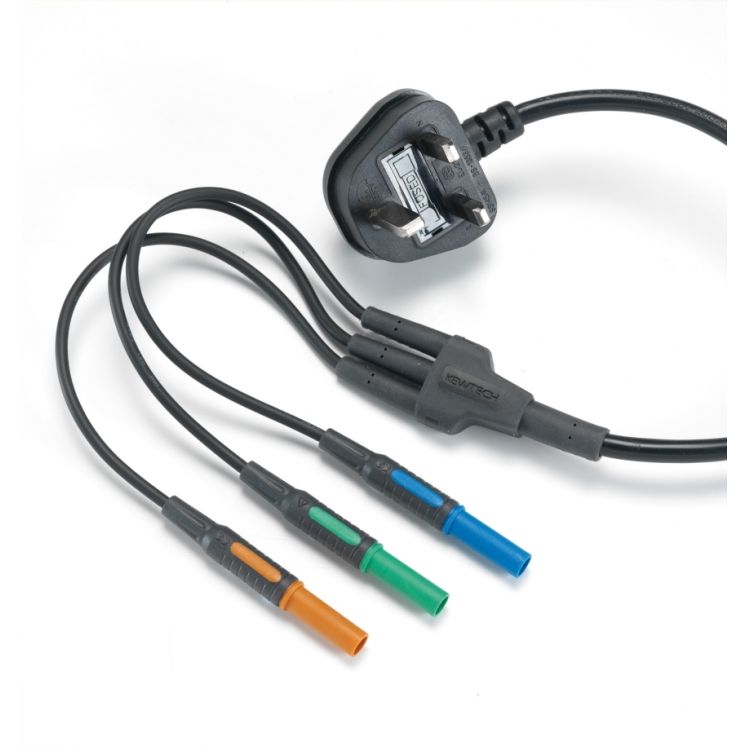Kewtech Mains Lead with 3 x 4mm Connectors | KAMP12UK 