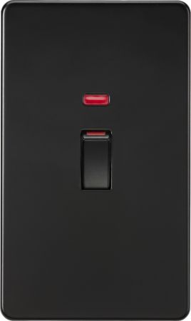 Knightsbridge Screwless 45A 2G DP Cooker Switch With Neon Polished Chrome SF8332NPC
