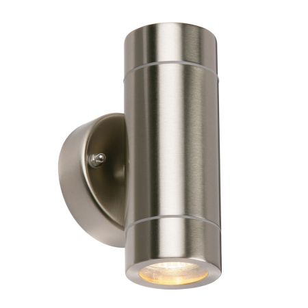 Saxby Palin Brushed Stainless Steel Twin Outdoor Wall Light 13802