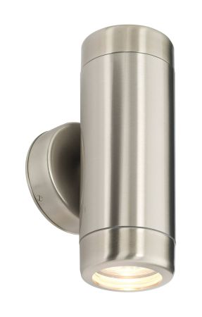 Saxby 14015 Atlantis Twin Outdoor IP65 Wall Light Stainless Steel