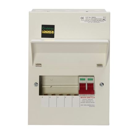 Crabtree Loadstar 5 Way Consumer Unit 100A Main Switch | 18MS5