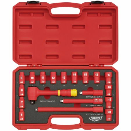 Draper VDE Approved Fully Insulated Socket Set (19 Piece) | 31057