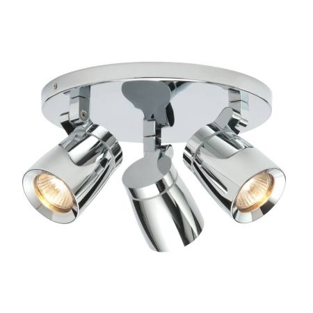 Saxby Chrome Knight Triple IP44 Bathroom Ceiling Spotlight | 39167
