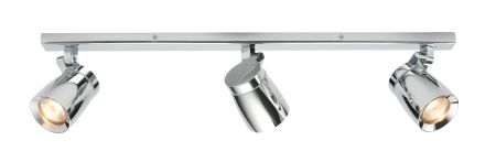 Saxby Knight 3 Bar IP44 Bathroom Ceiling Spotlight Chrome | 39168