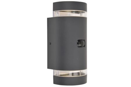 Lutec Focus Up & Down Wall Light & PIR Sensor Anthracite Grey | 5604014118