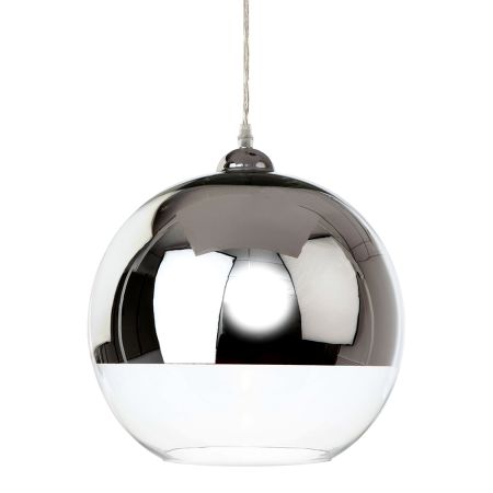 Firstlight Club 1 Light Globe Pendant Chrome with Glass 5908CH