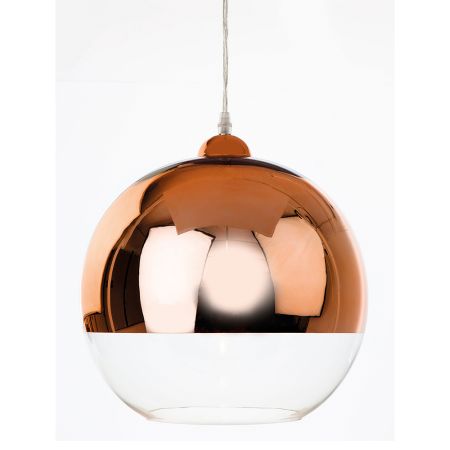 Firstlight Club 1 Light Globe Pendant Copper with Glass 5908CP