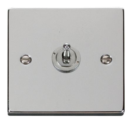 Click Deco Polished Chrome 1 Gang 10A Toggle Switch VPCH421