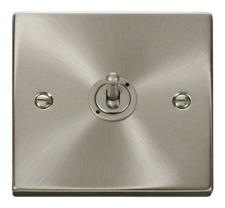Click Deco Satin Chrome 1 Gang 10A Toggle Switch VPSC421