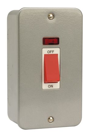 Click Essentials Metalclad 45A Double Switch With Neon | CL203