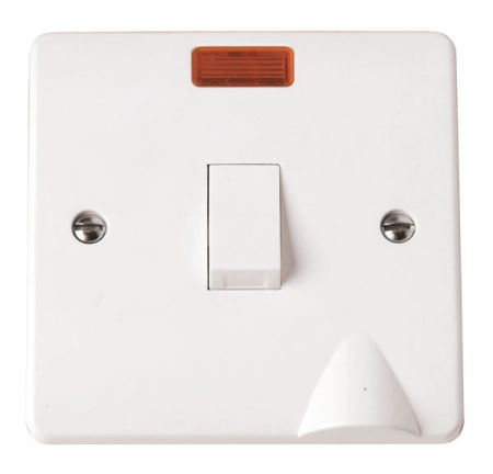 20A Double Pole Switch with Neon with option bottom fllex outlet