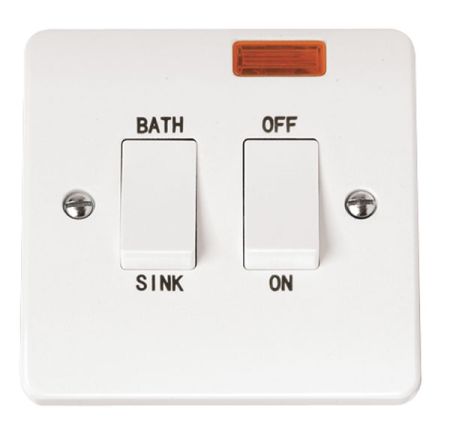 Mode 20A Double Pole Sink Bath Switch with Neon