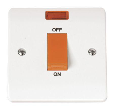 Click Mode 45A 1 Gang Single Cooker Switch with Neon CMA201
