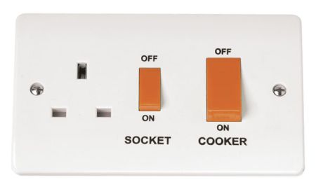 Click Mode 45A Cooker Switch with 13A Switched Socket Outlet CMA204