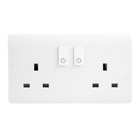 Click Smart Plus Mode 13A 2 Gang Zigbee Smart Switched Socket Outlet | CMA30036