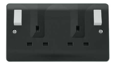 Click Mode Part M 13A 2 Gang DP Switched Locating Plug Socket With Outboard Rockers | CMA736AG