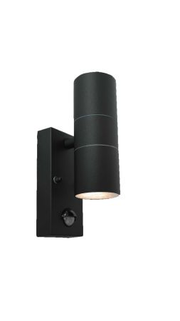 Core Lighting Up and Down Wall Light with PIR Sensor Black | CP-BPUDL-GU10
