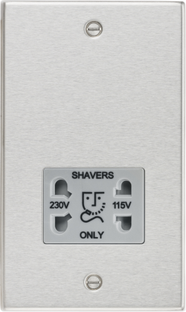 Knightsbridge 115/230V Dual Voltage Shaver Socket with Grey Insert | CS89BCG