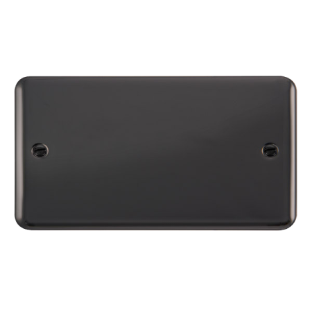Click Deco Plus Black Nickel 2 Gang Blank Plate | DPBN061