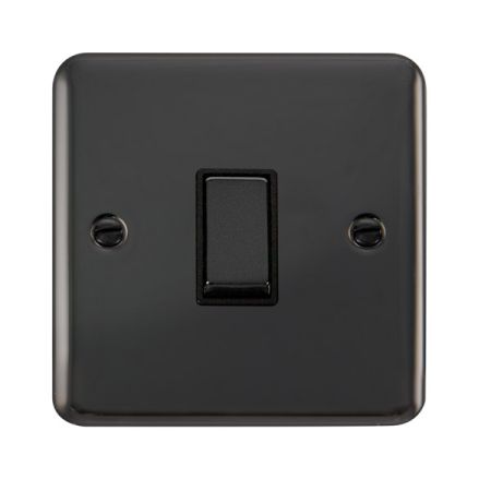 Click Deco Plus Black Nickel 1 Gang Light Switch Black Insert DPBN411BK