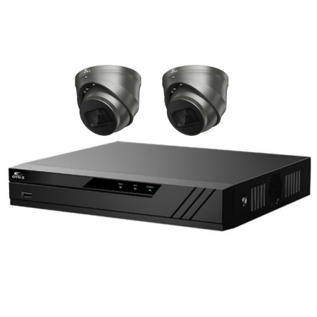 Eagle IP CCTV Kit 4 CH 1TB NVR 2x 8MP Turret Camera (Grey) | EAG-NVR-4-2TURGY-8MP-1
