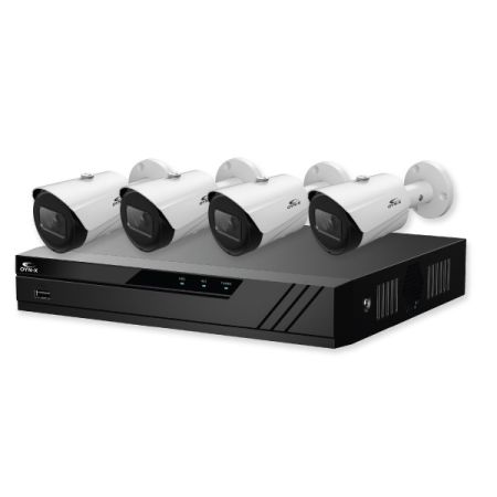 Qvis Eagle IP 4K CCTV Kit 8 CH 1TB NVR 4x 8MP White Bullet-Cameras | EAG-NVR-8-4BUL-8MP-1TB