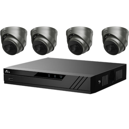 Eagle IP CCTV Kit 8 CH 1TB NVR 4x 8MP Turret Camera (Grey) | EAG-NVR-8-4TURGY-8MP-1TB