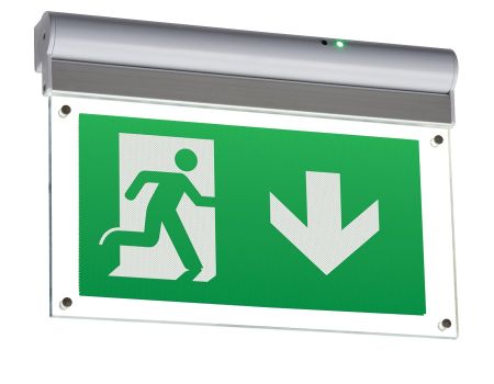 MLA IP20 4W Wall or Ceiling Mounted LED Emergency Exit Sign - Arrow Down