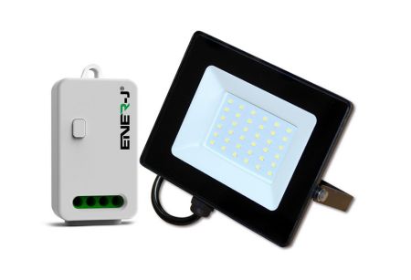 ENER-J 30W LED Floodlight Pre Wired with ECO Series 500W Non-Dimmable RF receiver | EWS1067