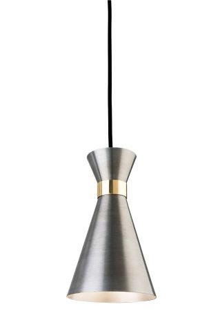 Firstlight 7680AS Ohio 1 Light Ceiling Pendant Antique Silver with Brass 