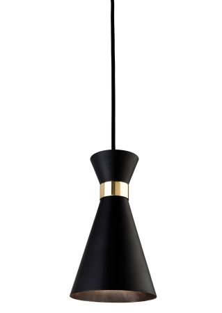 Firstlight 7680BK Ohio 1 Light Ceiling Pendant Black with Brass
