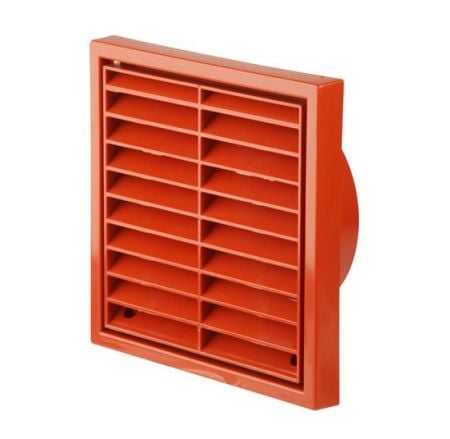 6" 150mm Wall Grill - Fixed Louvre - Terracotta