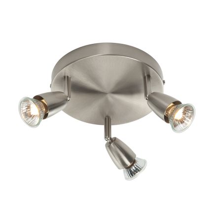 Saxby Lighting Amalfi 3 Light Round Plate Spotlight Satin Nickel | G2523413