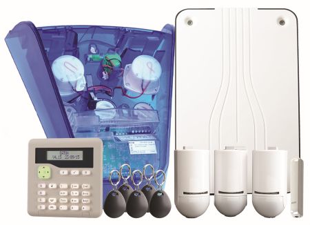 Scantronic Hybrid Alarm Kit with Blue Sounder & Wireless Keypad | I-ON40H-KIT-RKP-BL