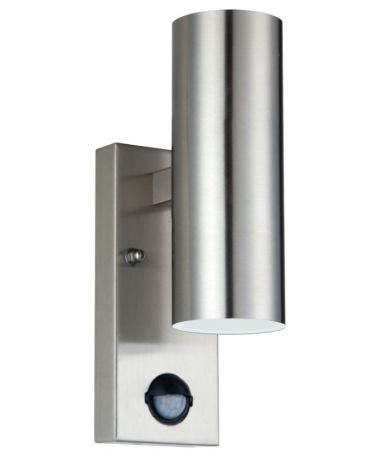 Luceco IP54 8w LED PIR Stainless Steel Exterior Up & Down Wall Light