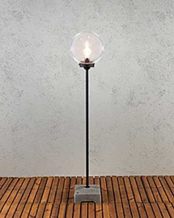 Konstsmide Lodi Outdoor Floor Lamp with Clear Globe Shade 455-750