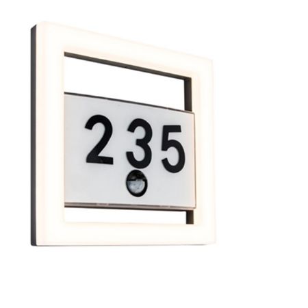 Lutec Alice 13w PIR LED Wall Light Sign with House Number | 51943021118