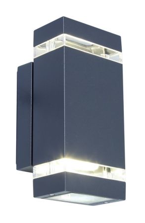 Lutec Focus Architectural 7.6w LED Up and Down Wall Light 6050LEDGR