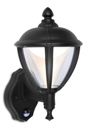 Lutec Unite 9w LED Traditional PIR Wall Lantern 2601-PIR-3KBL | 5260103012