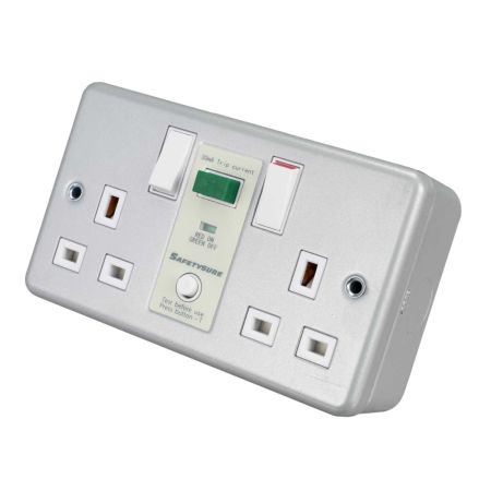 Greenbrook SafetySure Metal Clad RCD Twin Switched Socket | M22SM