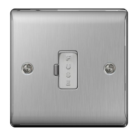 BG Nexus Metal Brushed Stainless UnSwitched 13A Fused Connection Unit | NBS54