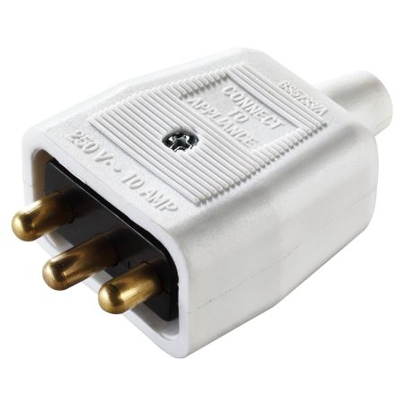 Masterplug Permaplug Heavy Duty Inline 3 Pin Connector White | NC103W