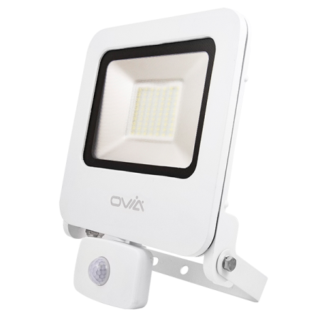 Ovia Pathfinder 50W LED IP44 PIR Floodlight 4000k White | OV10150WHCWPIR