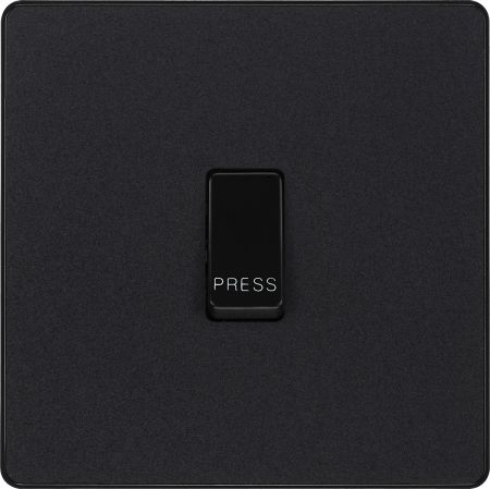 BG Evolve Matt Black 10 Amp Press Switch | PCDMB14B