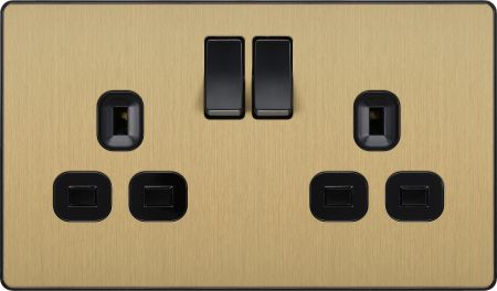 BG Evolve Polished Copper Double Switched Socket Outlet | PCDCP22B