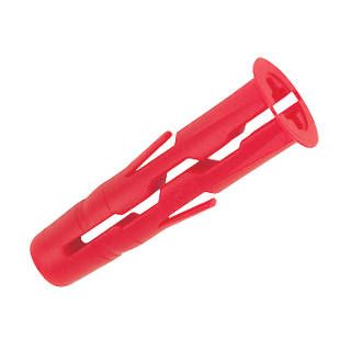 Red Plastic Wall Plugs Pack x 100