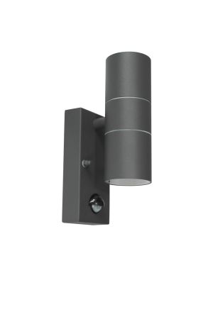 Core Lighting Up and Down Wall Light with PIR Sensor Anthracite Grey | CP-GRYPUDL-GU10